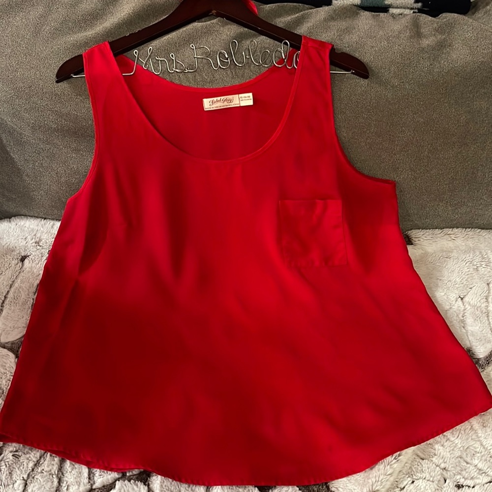 Red plus size top